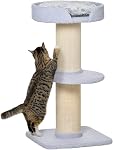 PawHut 36" H Large Cat Scratching Post for Indoor Cats, Bold Cat Tree Multi-Level Kitty Tower with Sisal Mat Scratch Rope, Pet Bed, Removable Cushion, Perch, Grey