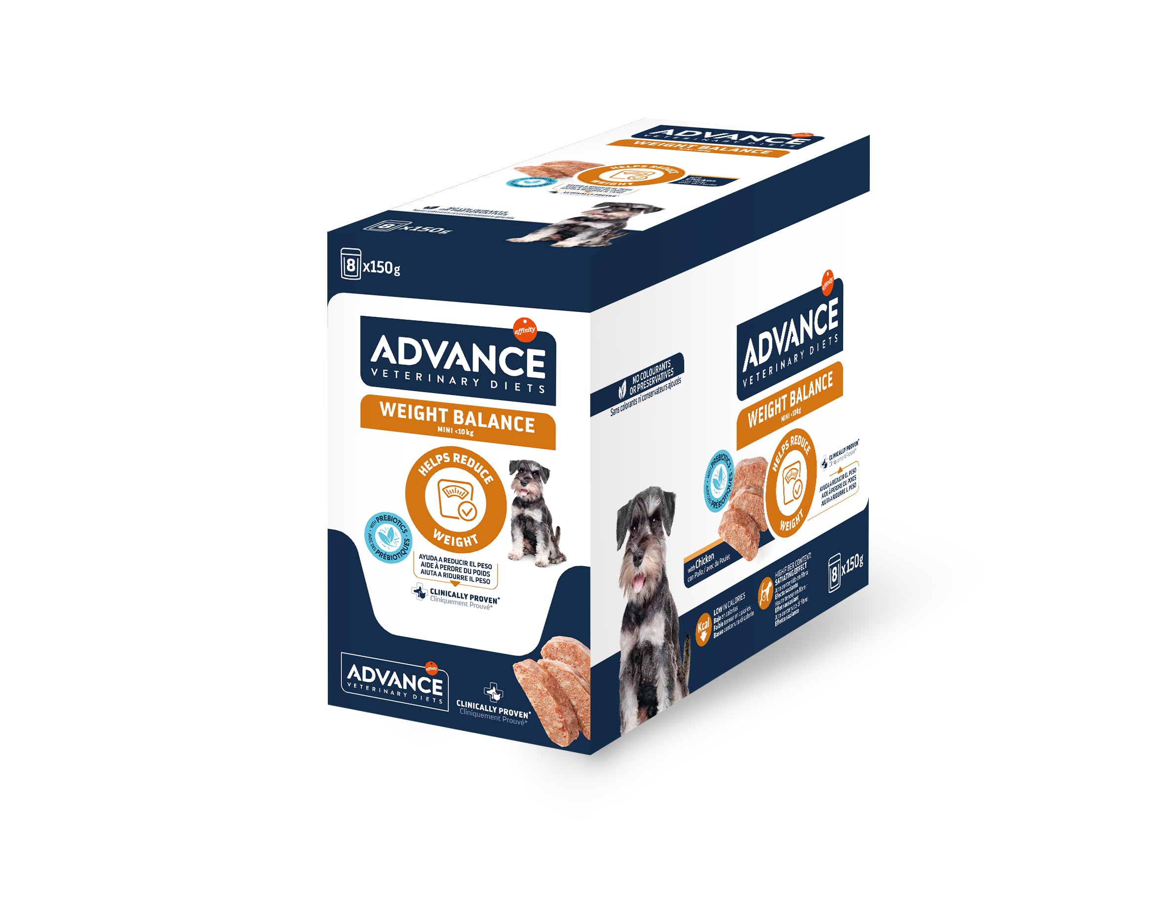 Advance Veterinary Diets Weight Balance - Comida Húmeda para Perros: Multipack 8 bolsitas de 150g
