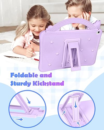 Miniatura 5 de Funda de silicona para iPad de 987 generación de 10.2 pulgadas para niñas con diseño 3D de dibujos animados Kawaii con soporte y correa para iPad