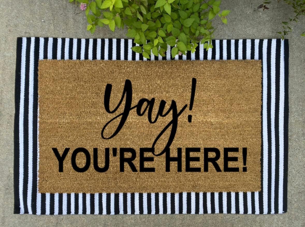 Photo 1 of ***STOCK PHOTO FOR REFERENCE ONLY***Rugs for Living Room Yay! You're Here! Doormat Rug Funny Doormat Door Mat Doormat Funny Gift Porch Decor Welcome Mats Front Door Doormat for Home Indoor Kitchen 17x30 inch
