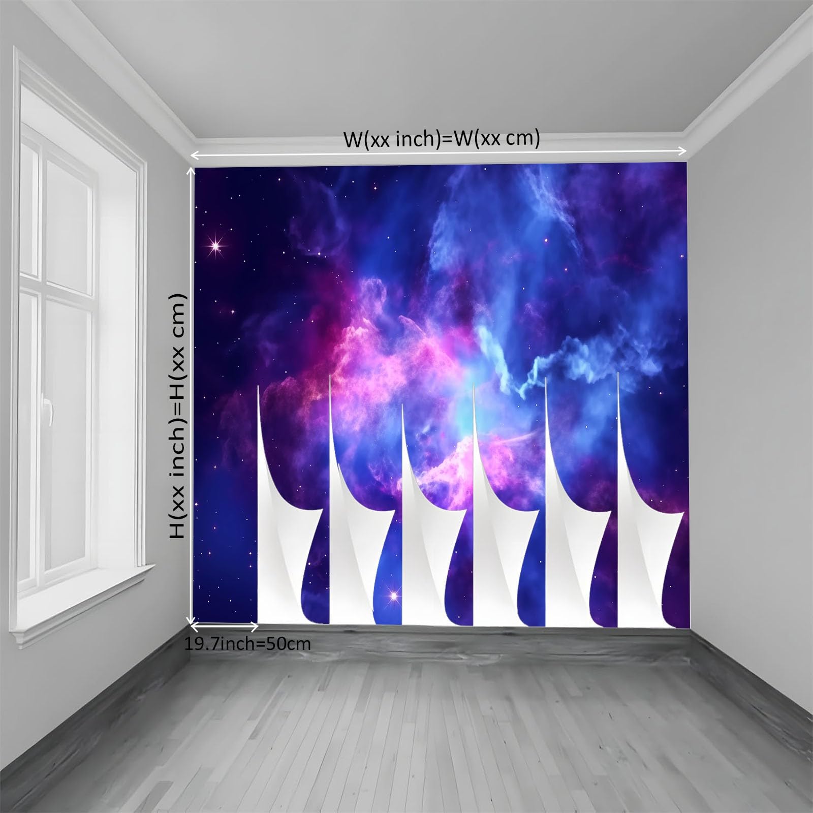 Générique Kolorowa tapeta panoramiczna mgławica kosmiczna galaktyczna 250 x 175 cm tapeta do salonu sypialnia biuro korytarz dekoracja ścienna nowoczesna dekoracja ścienna