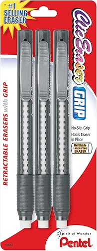 Miniatura 9 de Pentel Clic - Borrador retráctil con agarre paquete de 3