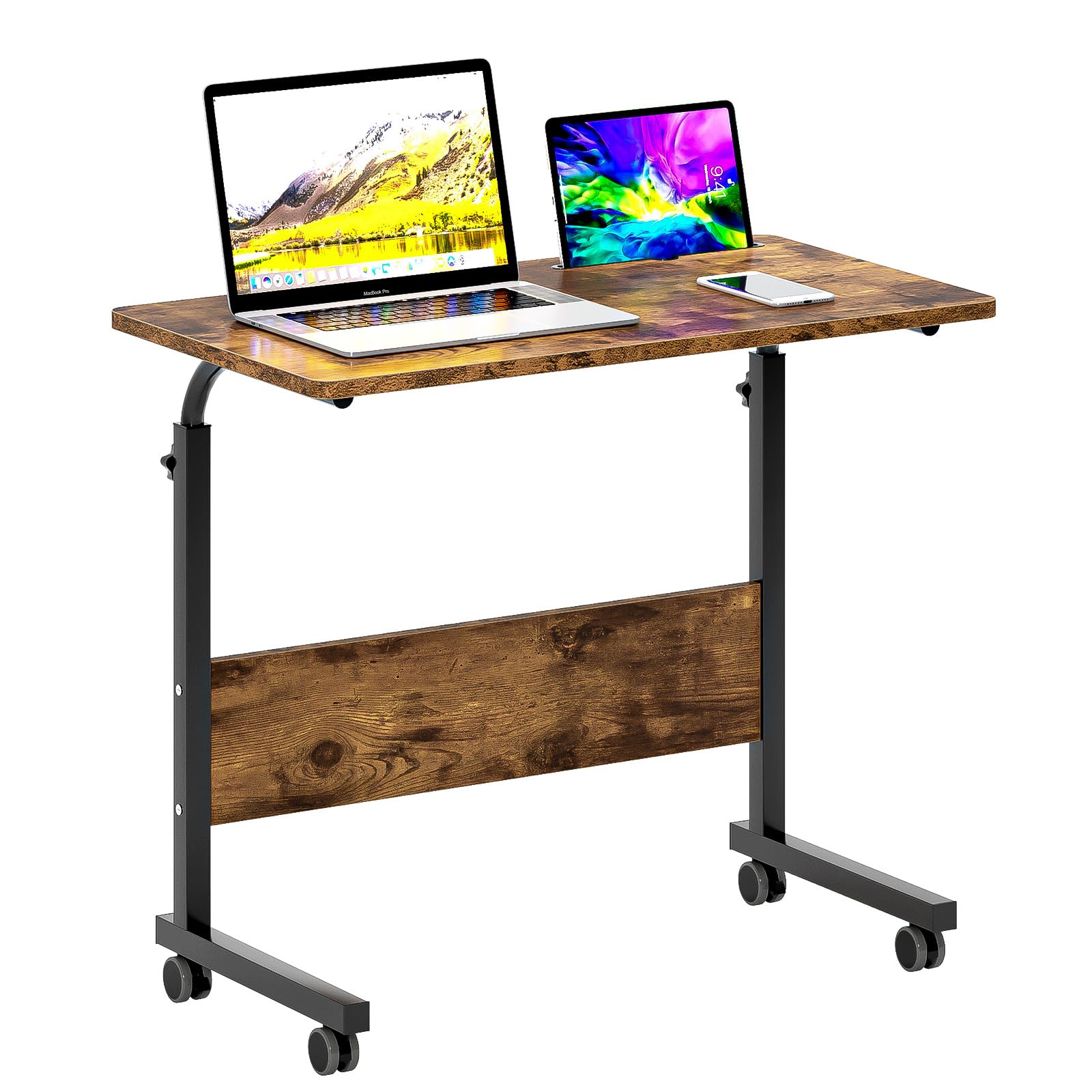 sogesfurniture Rolling Laptop Desk Cart Height Adjustable Sofa