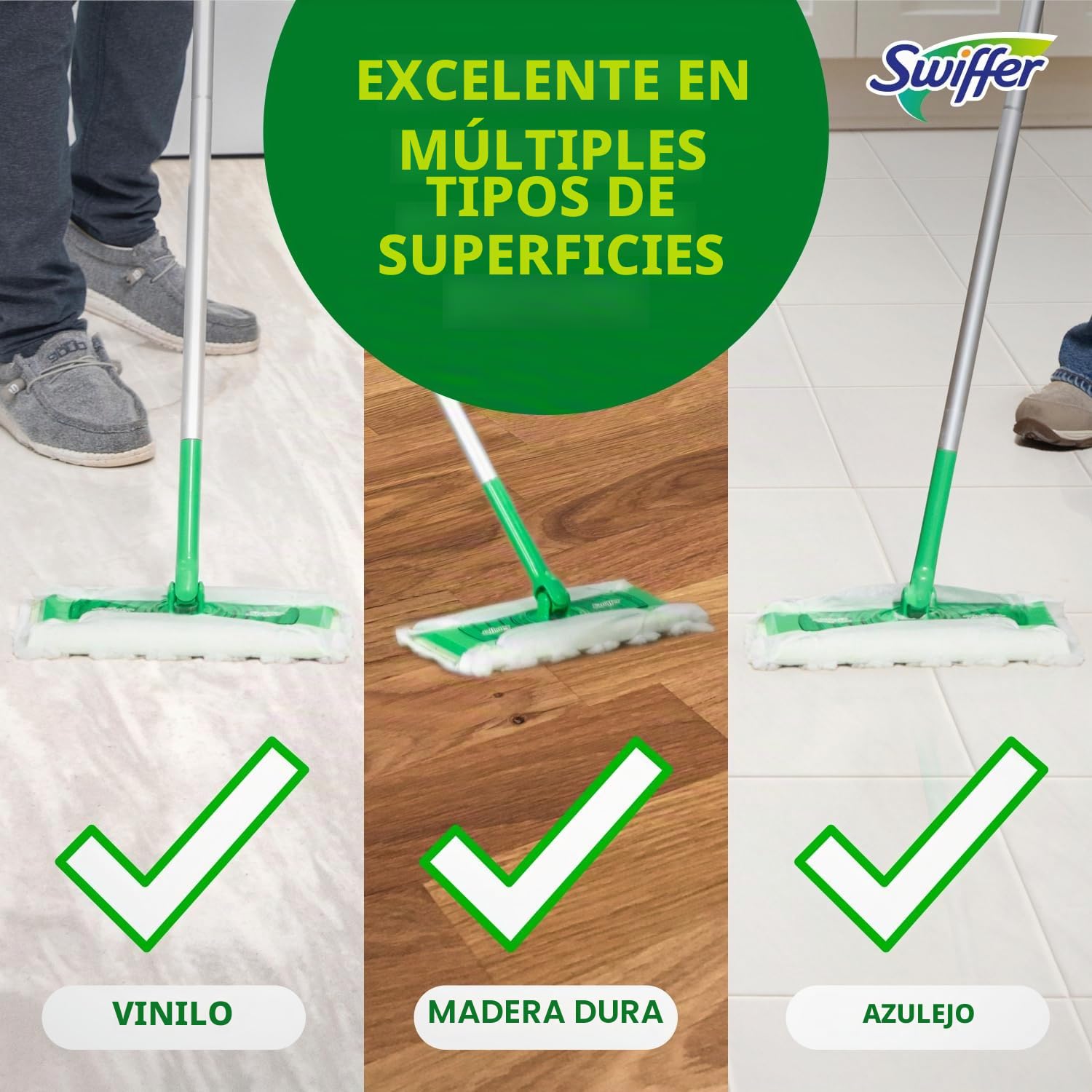 Swiffer Juego de Limpieza de Suelos, Ideal para Limpieza en seco o húmedo, Incluye 1 mopa y 19 recambios