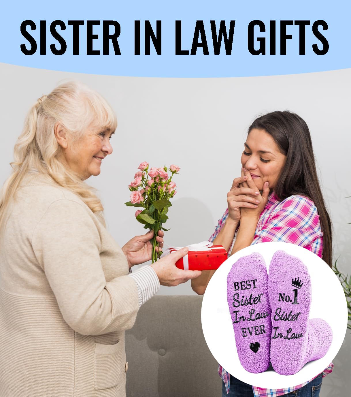 Sister in Law Gifts, Sister in Law Socks for Women, Christmas Gifts