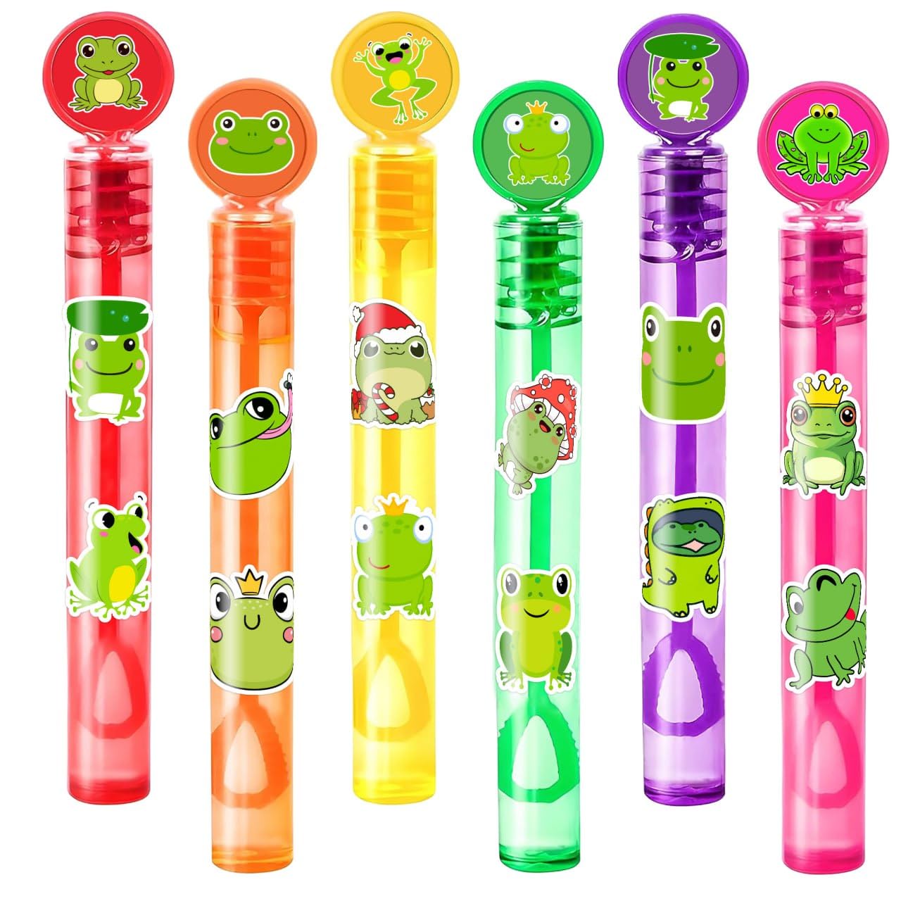 Frog Party Favors for Kids – 24PCS Cute Green Mini Bubble Wands, Great for Birthday Supplies, Pinata Fillers, Goodie Bags & Classroom Rewards