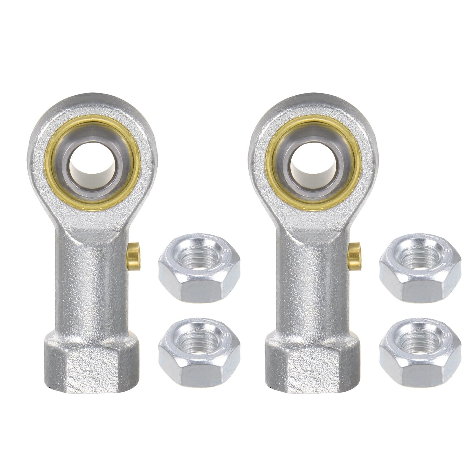 Kozelo 2pcs PHSB4 Rod End Joint Bearing - [1/4" Bore, 1/4-28 UNF Right Hand Thread] Female Rod End with Jam Nuts