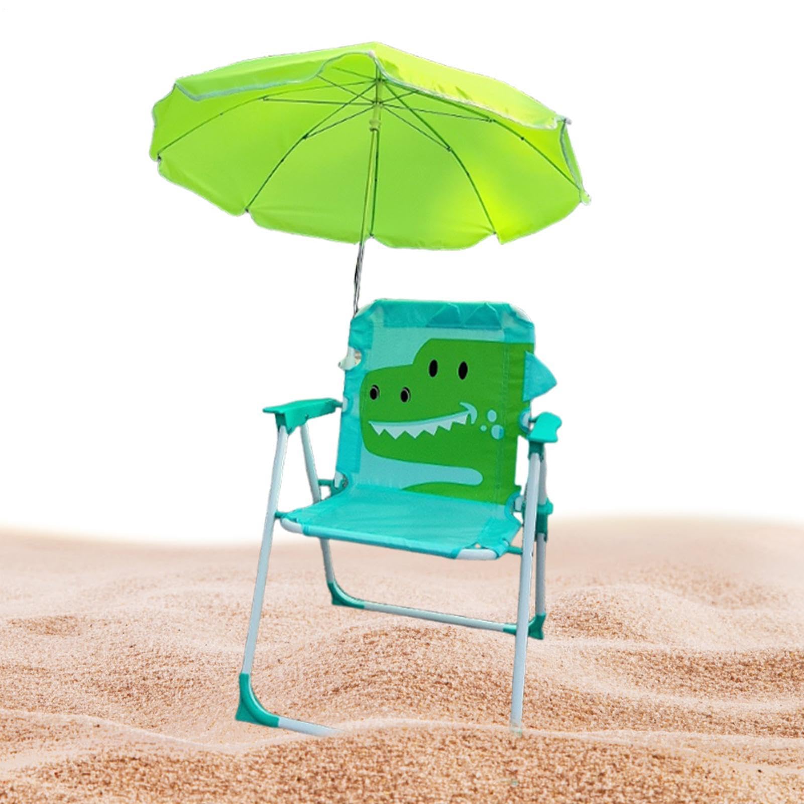 Leżak Plażowy Dla Dzieci Z Parasolem Składane Krzesło Ogrodowe I