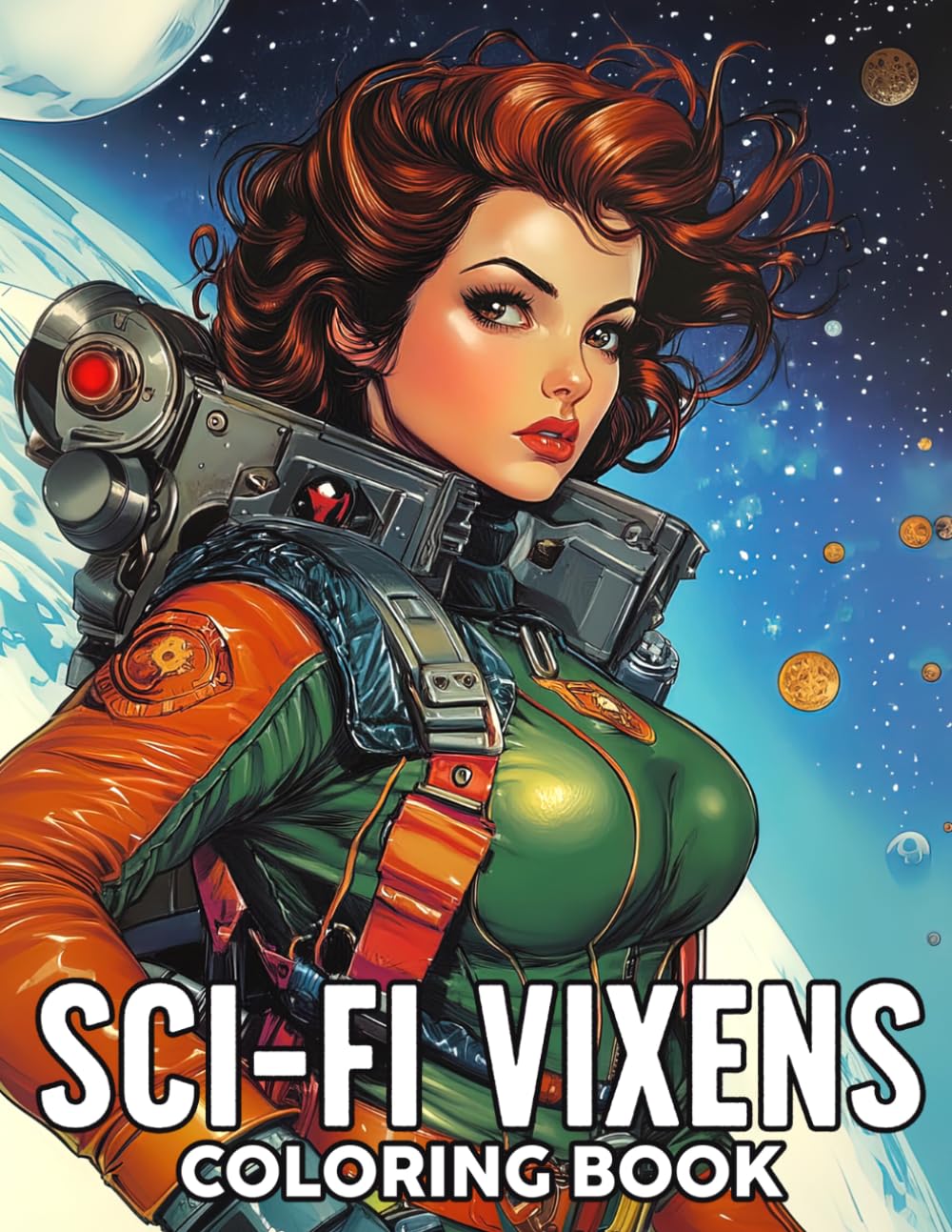 Sci-fi Vixens Coloring Book: Cosmic Heroine Coloring Pages Featuring Futuristic Women, Space Inspired Fashion and Galactic Adventures for Adults to Relax and Be Creative