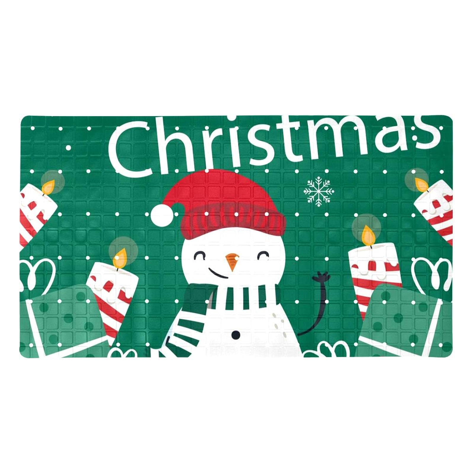 Alfombra de baño antideslizante de 71 x 40 cm decorativa para Navidad