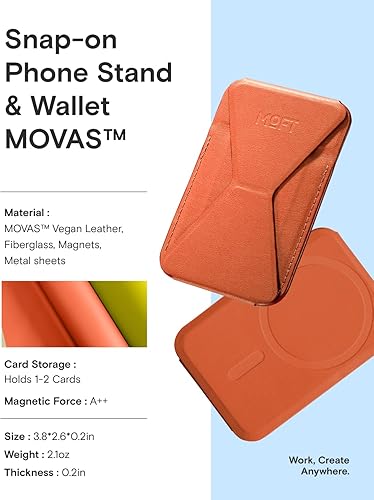 Miniatura 6 de MOFT Soporte magnético para cartera compatible con iPhone 171615141312, ajuste de ángulo y soporte de teléfono compatible con MOVAS Magsafe, amanecer