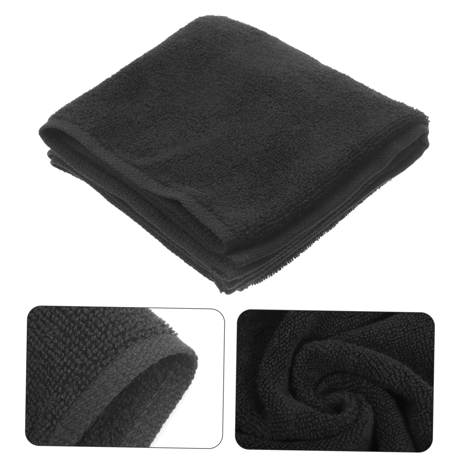 Toallas Cabello Mojado de Algodón Negro, 2 Piezas, Absorción Rápida y Diseño Simple para Adultos en Casa o Salón