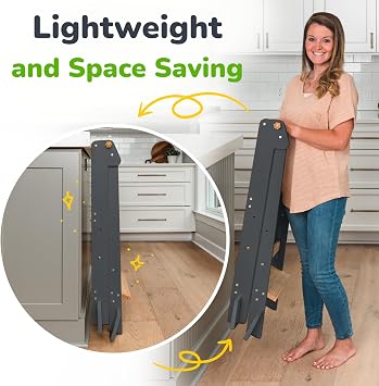 Ocodile Foldable Toddler Tower, 2-Step Adjustable Toddler Standing Tower