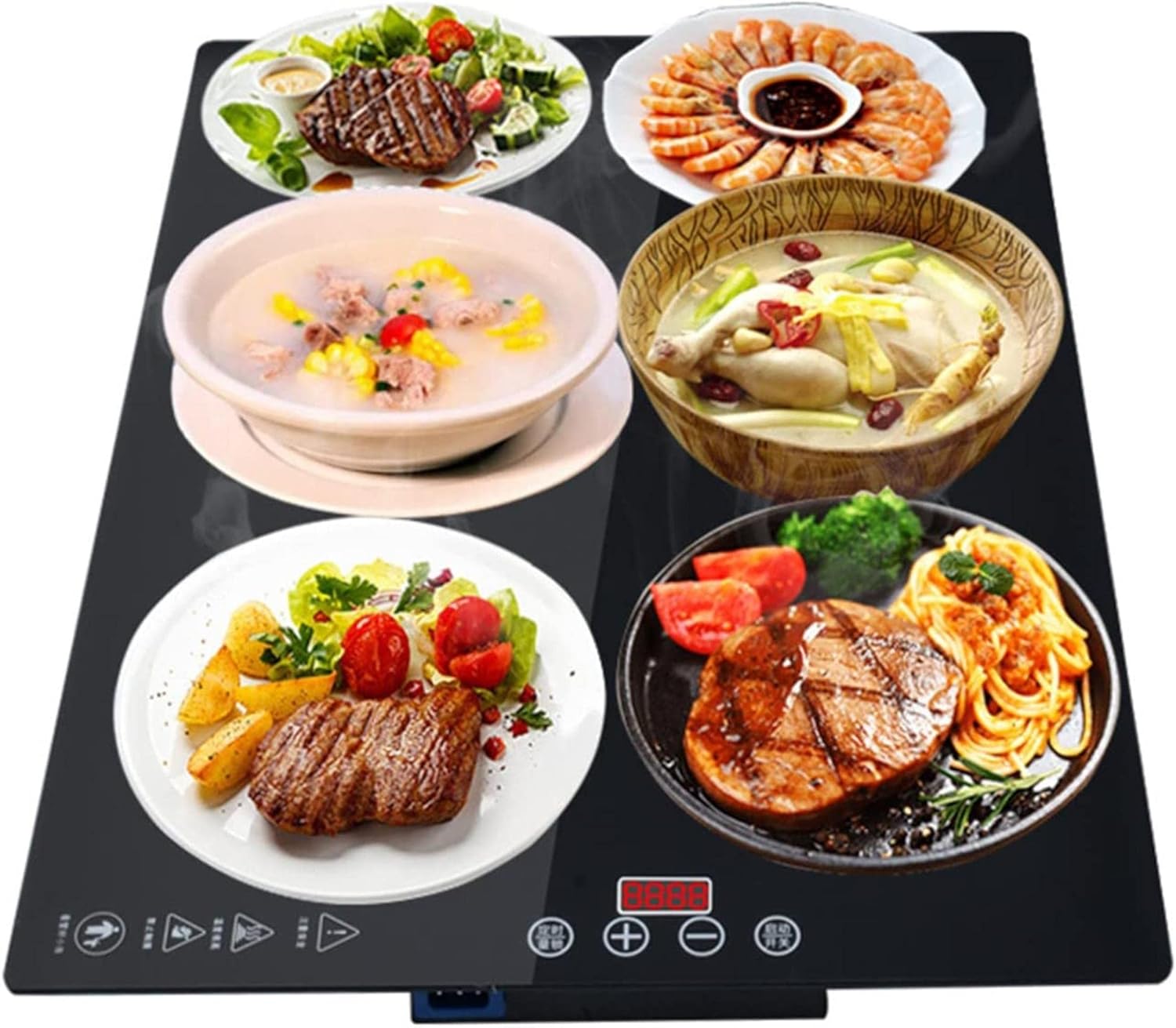 Electric Food Warmer Plate, Glass Warming Tray with