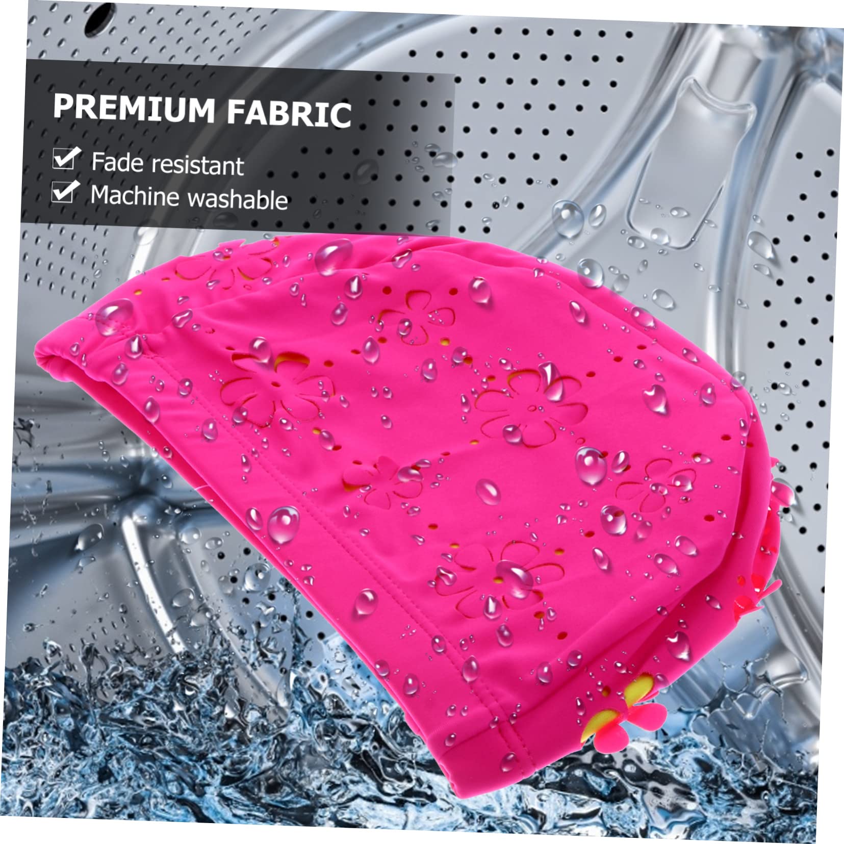 INOOMP 3piezas Gorro De Natación Creativo para Mujeres Protección De Oídos Material Ligero y Flexible para Adultos Piscina y Playa Diseño Floral