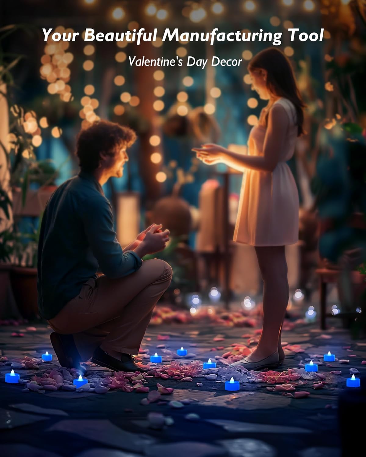 Amagic Blue LED Tea Lights Candles, 24 Pack Battery Operated Flameless Tea Lights, Long Lasting Colored Tealights Candles for Halloween and Festival Celebration, Party, Wedding Table Decor, Birthday - Image 7