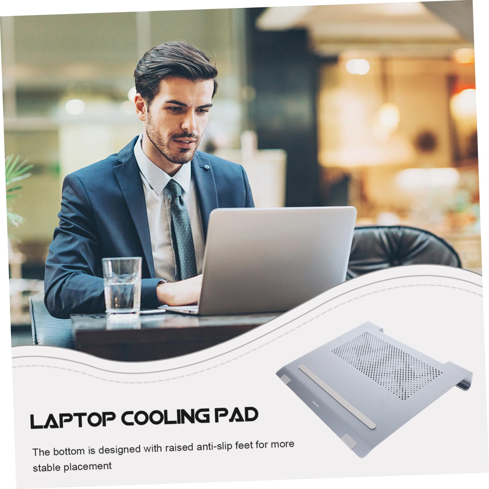 VILLCASE Régulateur de Chaleur pour Ordinateur Portable avec Ventilateurs Intégrés Refroidisseur USB pour Ordinateur Portable Support de Refroidissement