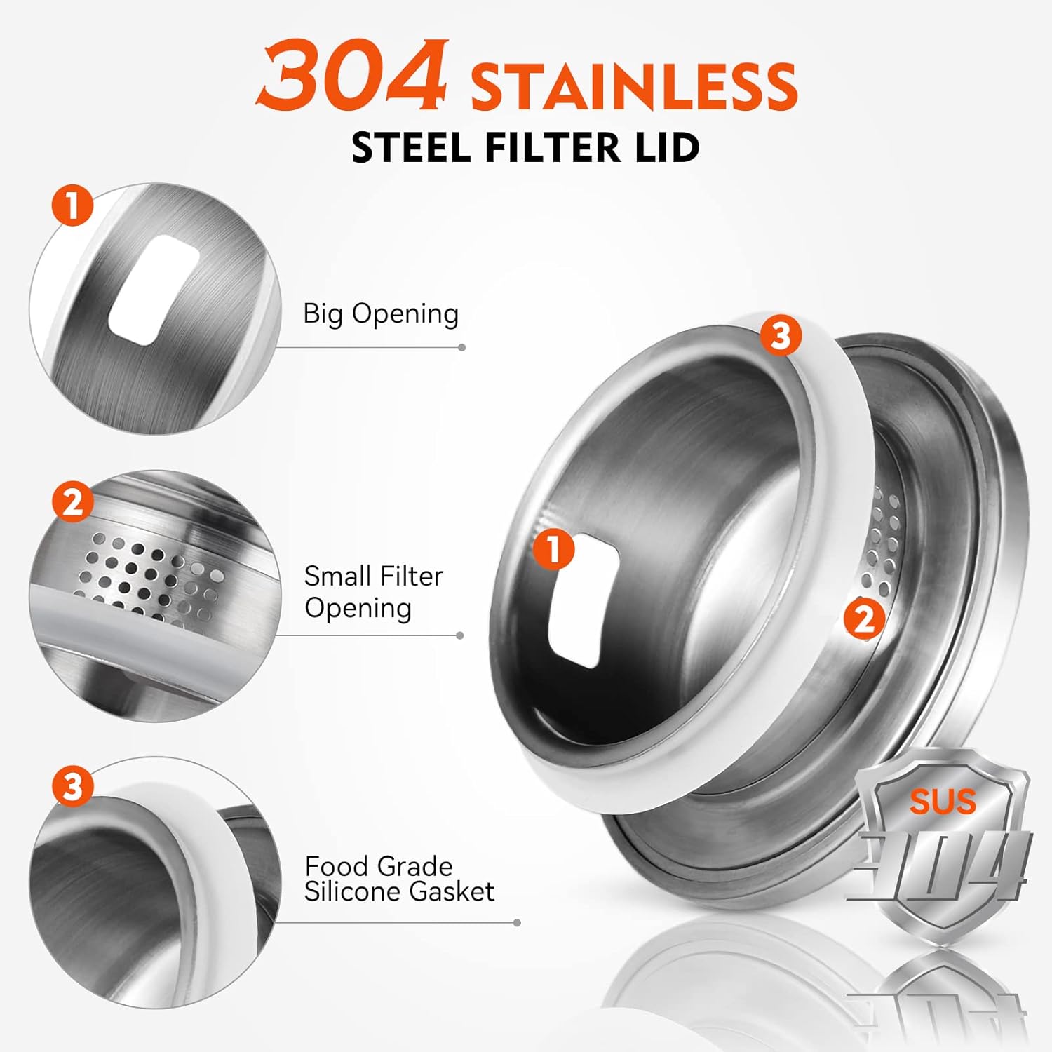 Aofmee 100 Oz Glass Pitcher, 3L Water Pitcher with Lid, Iced Tea Jar with 304 Stainless Steel Lid and Spout, Heat Resistant Jug for Sun Tea, Water Carafe for Cold or Hot Beverage Serveware Juice - Image 3