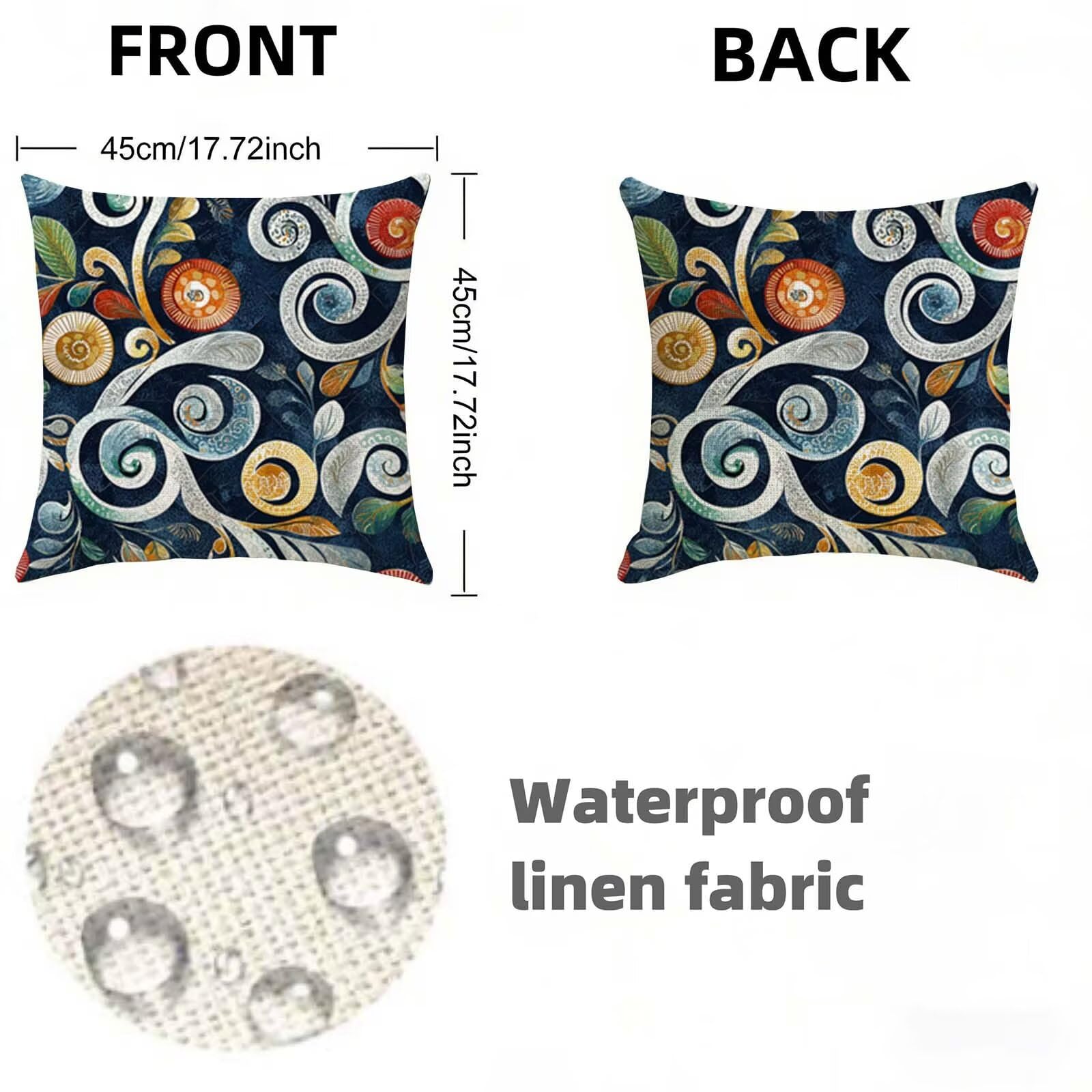 Abstrakt Kissenbezug 80x80 cm 2er Set,Anlage Leinen Kissenbezug,Doppelseitiger Druck Kissenbezüge für Sofa,Couch,Bett,Mit Reißverschluss & Waschbar,Alle Jahreszeiten,Bequeme Wohnaccessoires X-649