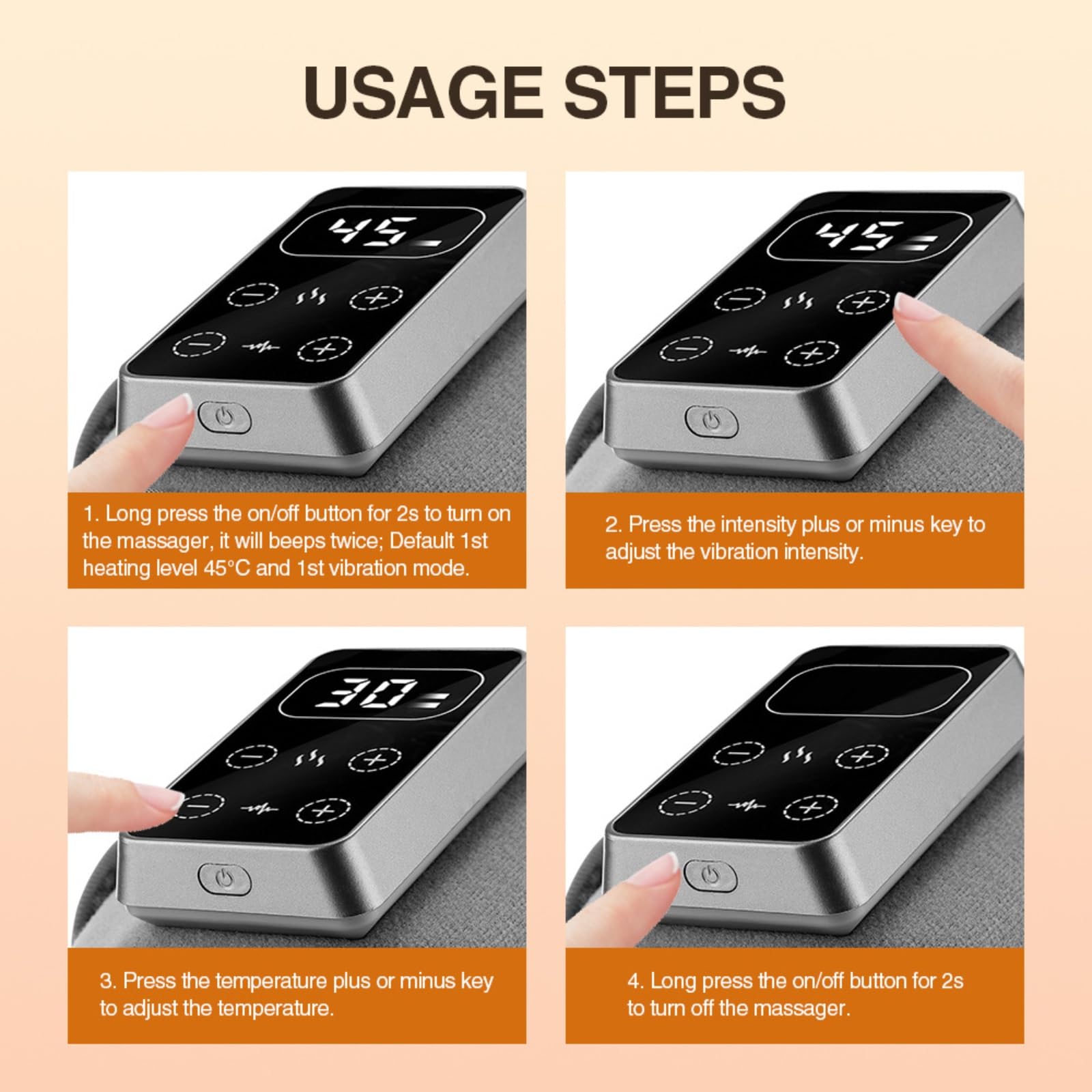 Massaggiatore Termico per Ginocchia con Vibrazione, Fascia 2-in-1 per Gomito e Gamba con Riscaldamento e Massaggio, 5 Livelli di Calore & 3 Modalità, Display Digitale