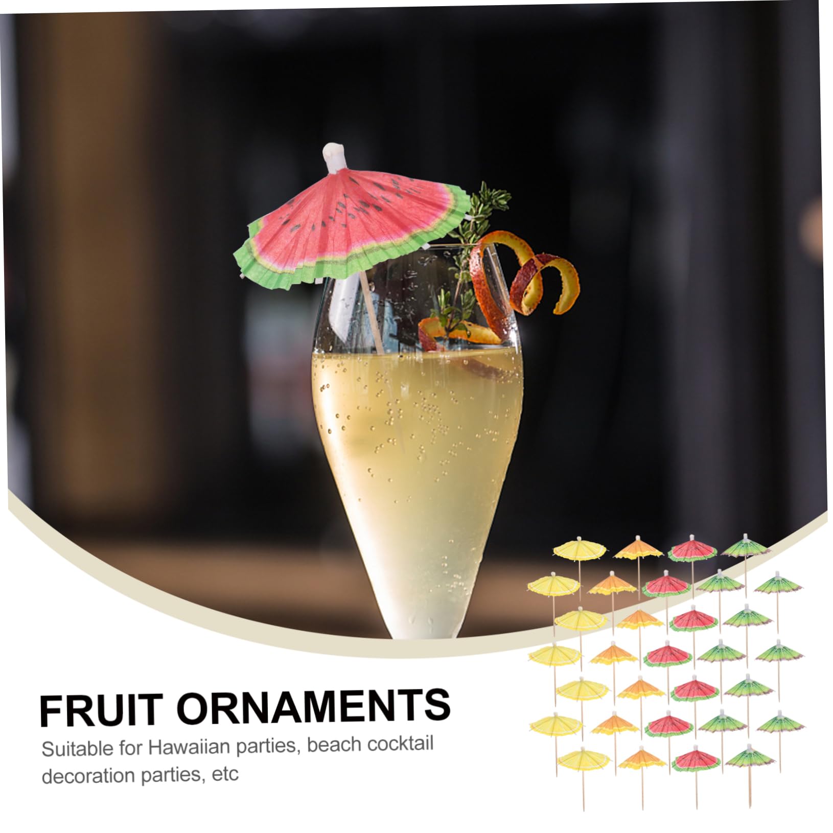 IMIKEYA 5 Ensembles Bâtonnet De Fruits Parapluies Cocktails Cueillettes De Fruits De Fête Pics À Boisson Décoratifs Cueillettes De Fruits De Plage Bâtonnets De Gâteau Papier 40 Pièces * 5