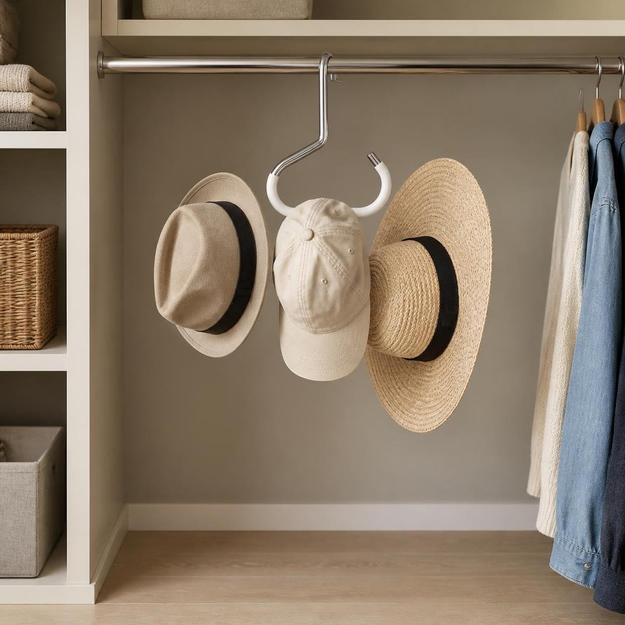 Colgador sombreros metal antislizante