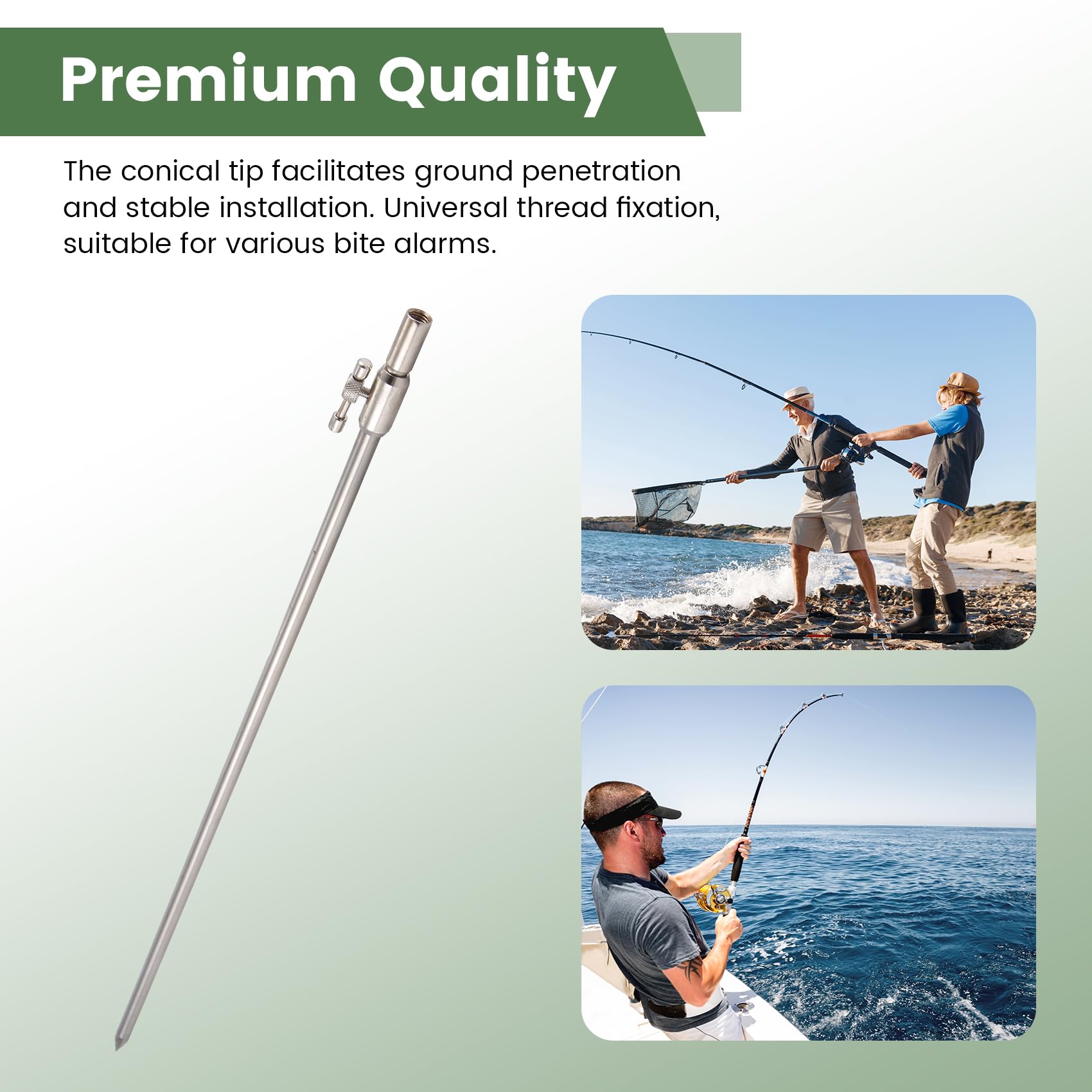 50-100Cm Extensible en Acier Inoxydable Pique de PêChe RéGlable Carpe Banque de PêChe Bâton de Canne à PêChe Reste pour Alarme de Morsure