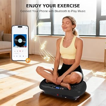 Vibration Plate Exercise Machine for Lymphatic Drainage, 10 Auto Modes & 200-Level Vibrating Platform Machine for Weight Loss/Body Workout, Home Gym Fitness Shake Plate with 5 Resistance Bands