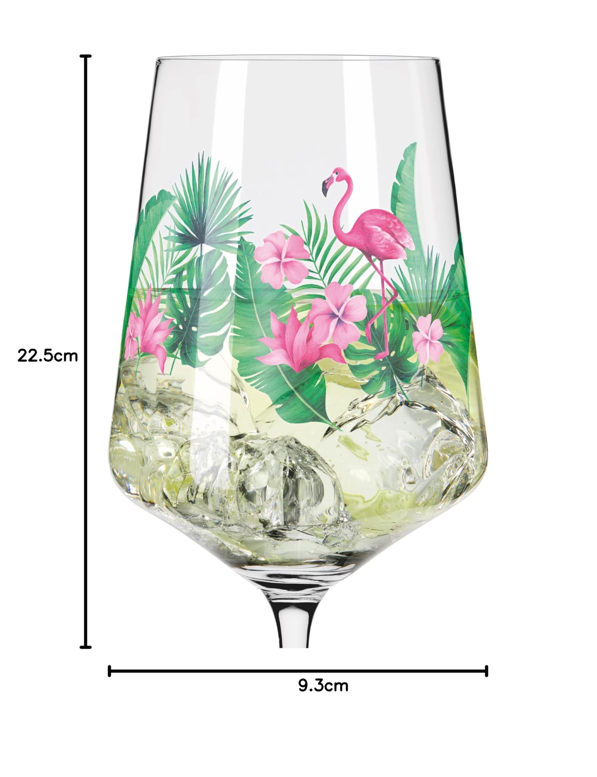 RITZENHOFF 2931014 Kieliszek do aperitifu 500 ml - Seria Sommerrosa - Motyw nr 14 z kolorowym flamingiem - Made in Germany