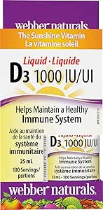 Webber Naturals Vitamin D3 1000 IU Liquid, 25 mL, For Healthy Bones, Teeth, and the Maintenance of Good Health