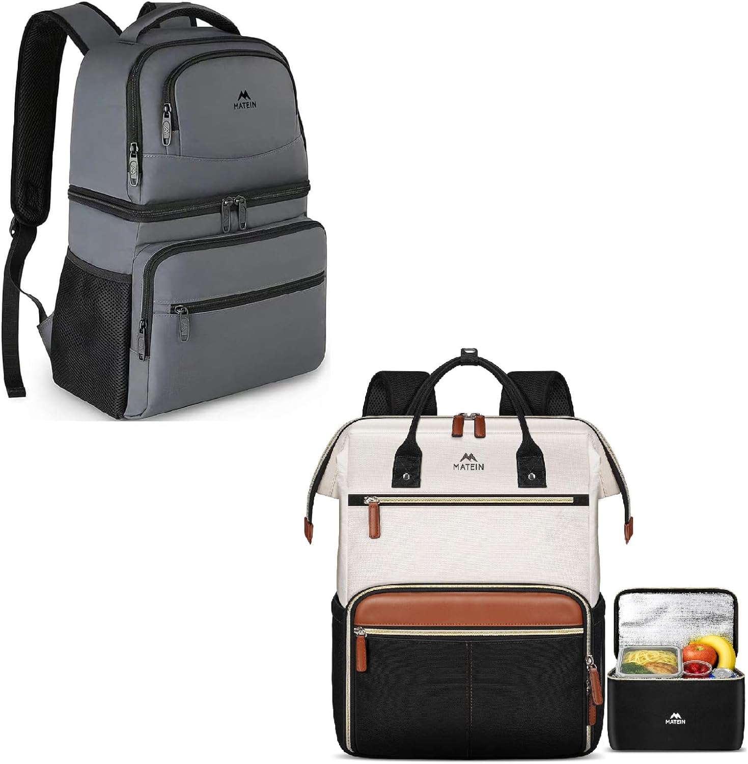 MATEIN Cooler Backpack, 26 Cans Insulated Lunchbox Backpacks for Men Women. Laptop Backpack with Lunch Box, 15.6 Inch Lunch Backpack for Women