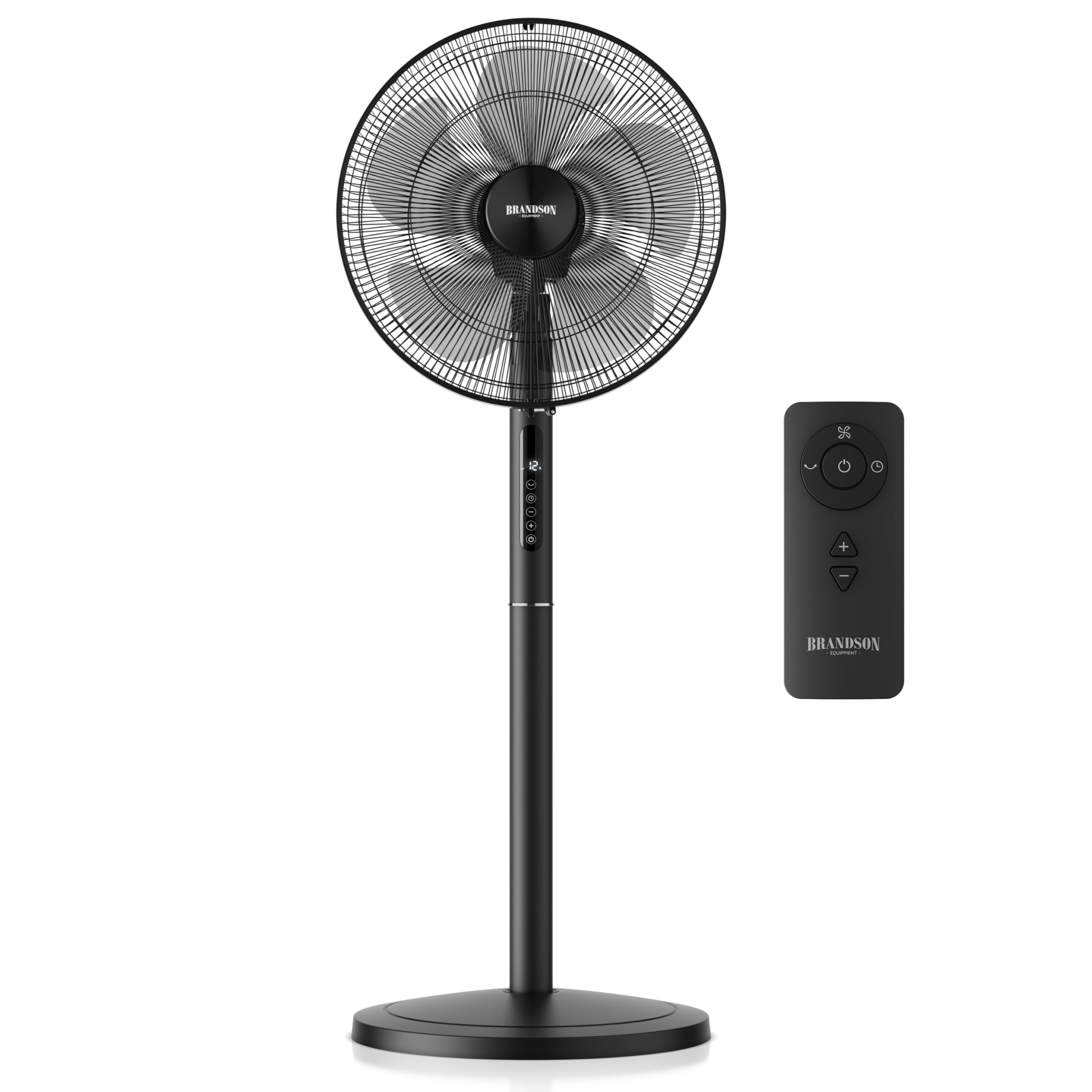 Brandson - DC Standventilator energiesparend ECO - Preisträger 2026 - sehr leise - mit Fernbedienung - Brushless Silent Motor - Oszilation 80° - Ventilator Timer – 12 Stufen