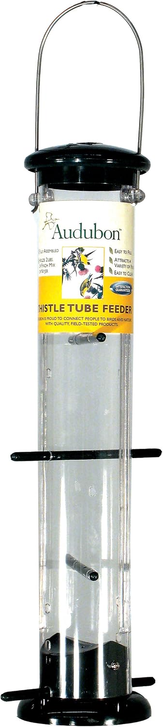 Woodlink NATUBE9 Audubon Plastic 8 Port Thistle Finch Feeder, Green, 15-Inch