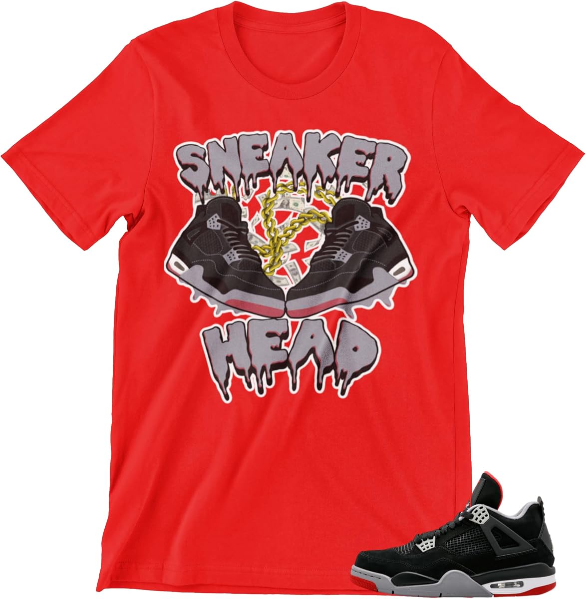 Camisa para combinar con la camiseta para hombre Jordans Sneaker Head J4, camisetas streetwear