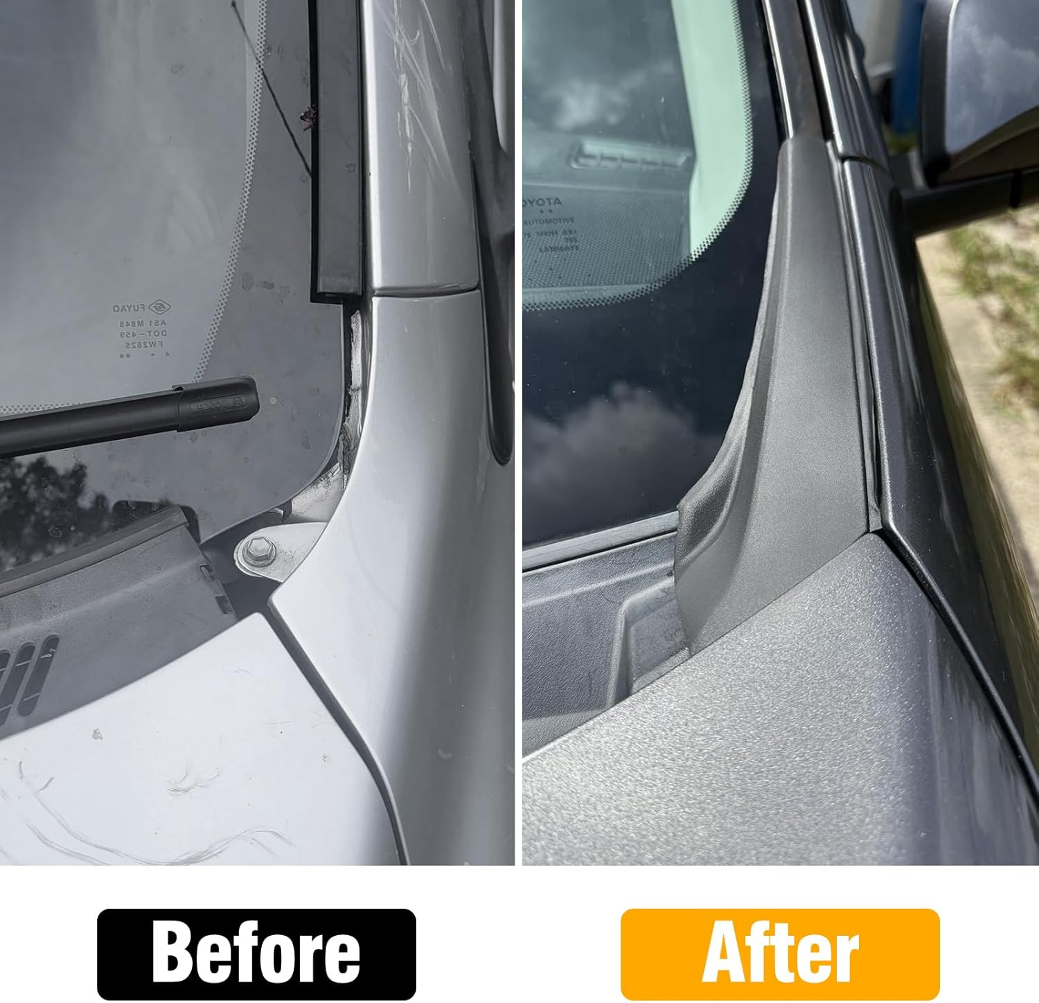 Moonlinks 2PCS Front Windshield Wiper Side Cowl Cover Compatible with Toyota RAV4 2013-2018, Wiper Cowl Extension Cover Trim Left Driver & Right Passenger Side for 53867-42020/53866-42020 for 2013-2018