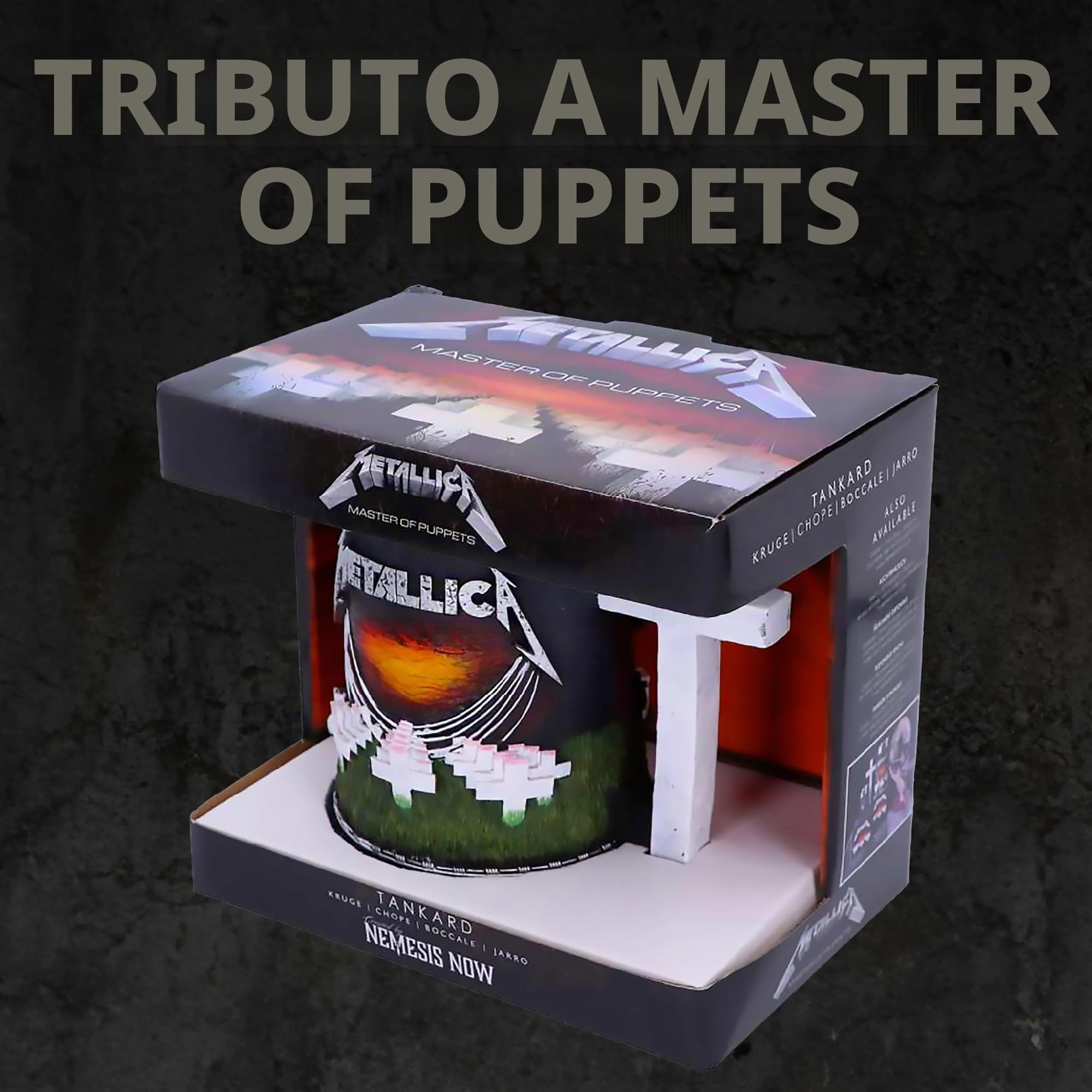 Nemesis Now Metallica-Master of Puppets - Jarra de resina, color negro