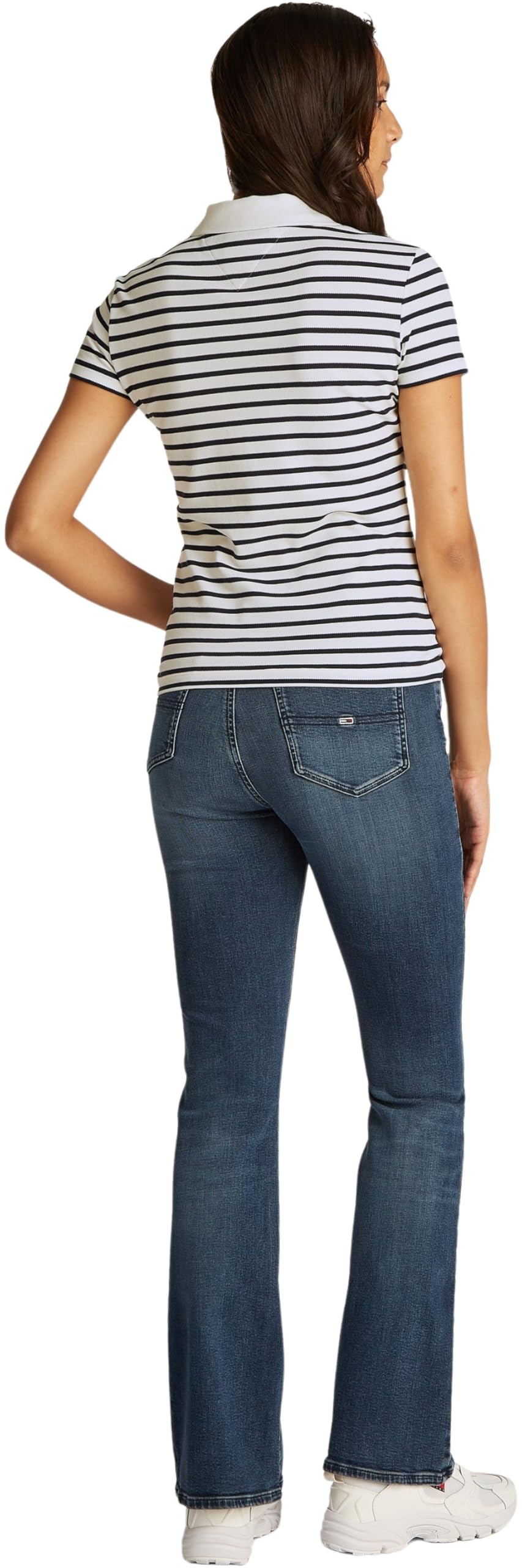 Tommy Jeans Polo de Manga Corta Mujer Slim Essential elástico