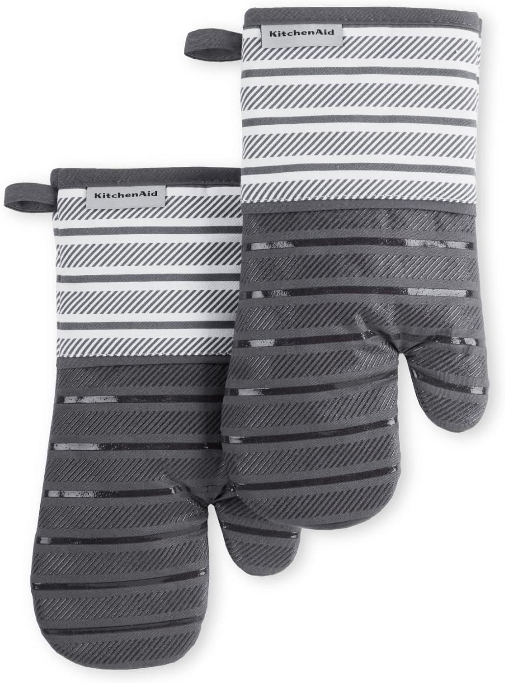 KitchenAid KA Albany OM Oven Mitt Set, 7"x13", Charcoal Grey