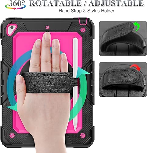 Miniatura 2 de SEYMAC stock Funda para iPad de 6  5 generación, Air 2  Pro de 9.7 pulgadas, resistente protección con protector de pantalla, con soporte para