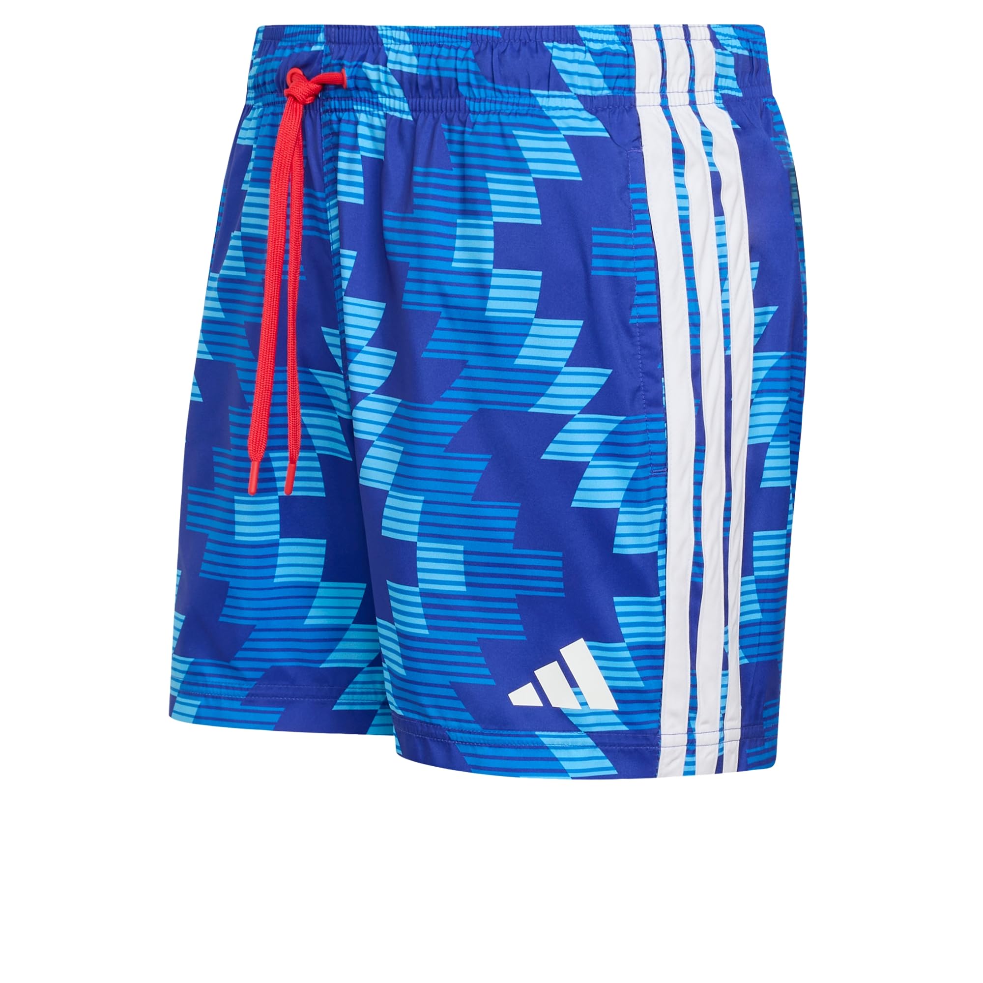 adidas Men's Football-Inspired Graphic Swim 5 Inch Swimwear, semi Blue Burst/White, XL