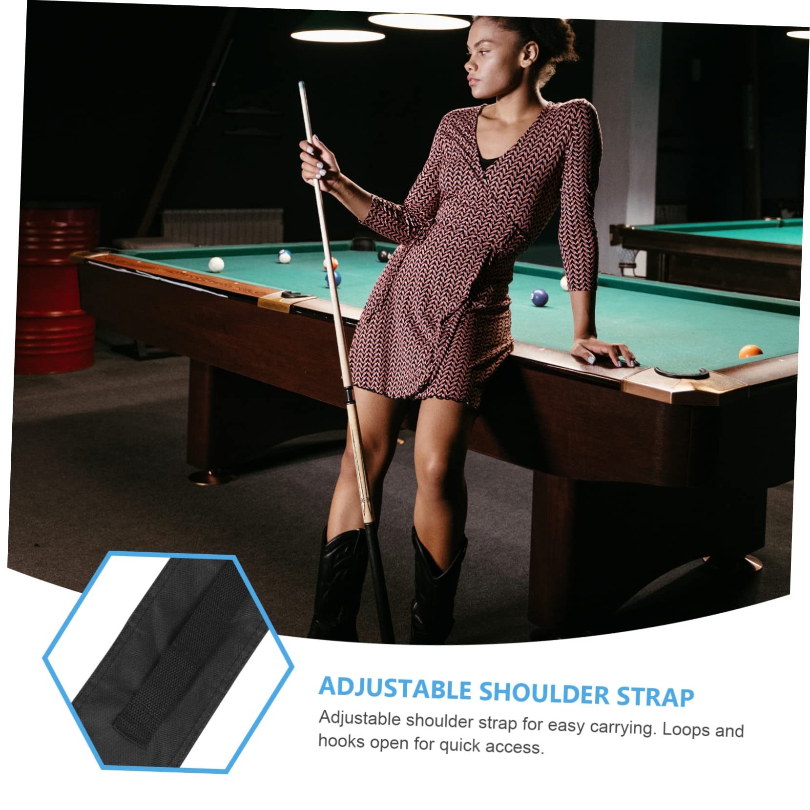 DINHEAROM Cue Bag Pool Cue Holder for Table 1 Stick Billiard Stick Case Pool Stick Pouch Billiard Cue Cover Easy to Carry