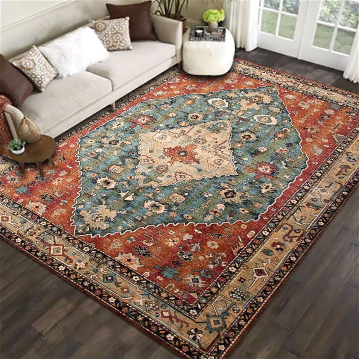 Tapis de jeu bébé rouge classique et résistant pour décoration de chambre enfant