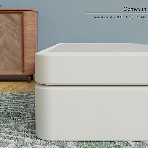 Miniatura 4 de Continental Sleep Juego de somierbase tradicional de madera dividida de 8 pulgadas para colchón, tamaño individual, beige