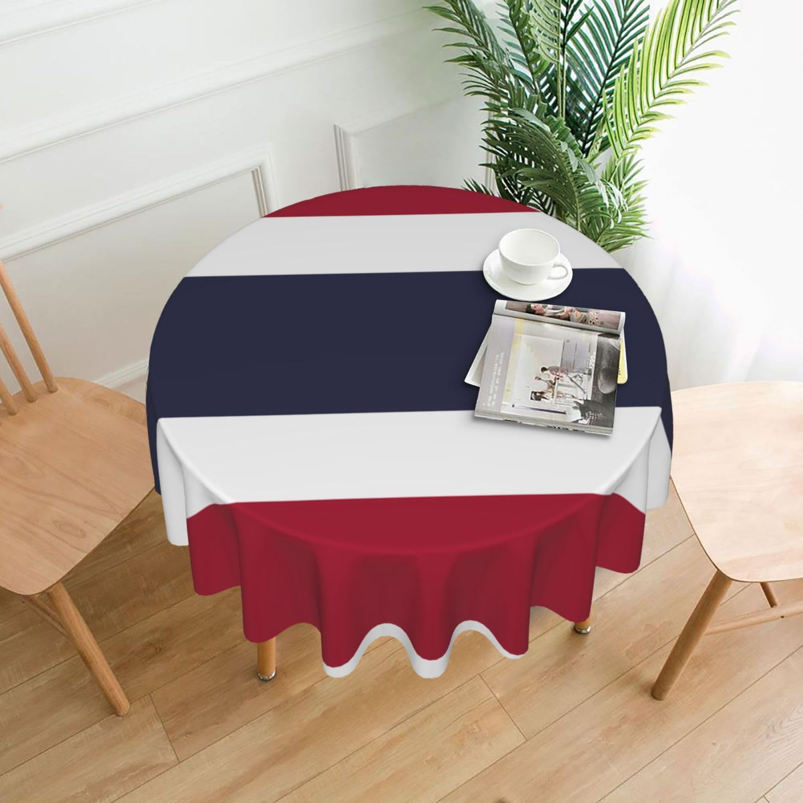 HLSBSSL Thailand Flag Printed round decorative tablecloth, 60 inches, suitable for various tables in the living room, dining room, coffee table, etc.