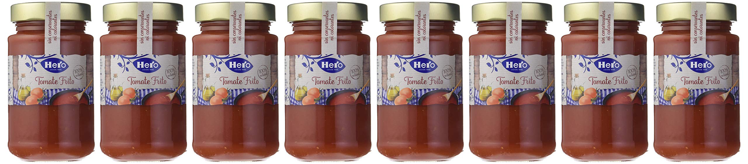 Hero Tomate Frito Receta Casera - Sin Conservantes ni Colorantes - Pack de 8 x 370 g