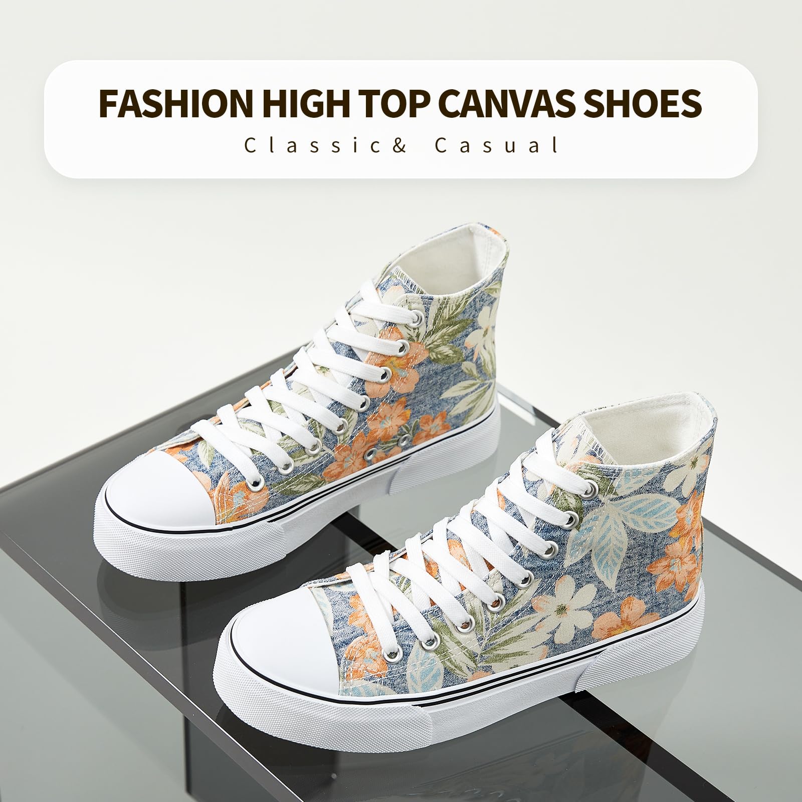 hash bubbie Unisex Fashion High top Sneakers Womens Classic High Tops Canvas Shoes Casual Tennis Shoes for Men
