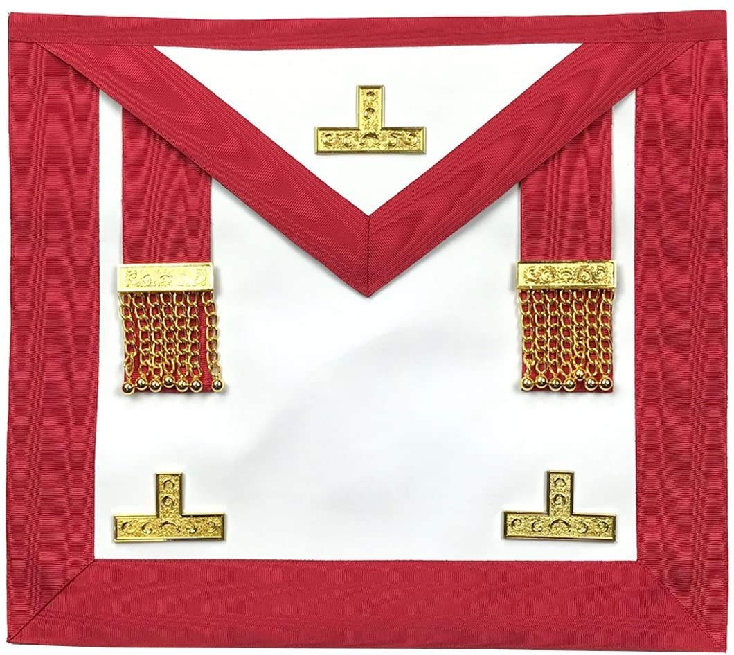 Tablier maçonnique REAA Vénérable Maître en broderie main dorée haute qualité