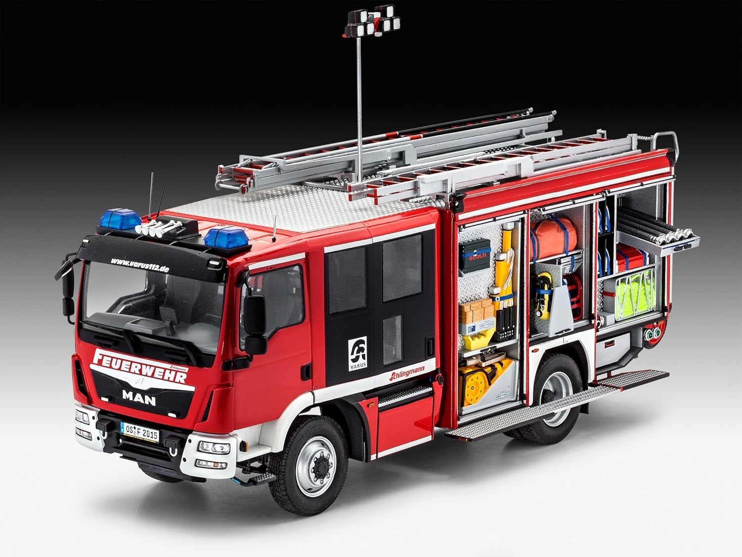 Revell Modellbausatz Schlingmann HLF 20 VARUS 4x4 - Detaillierter Feuerwehrwagen im Maßstab 1:24-295 präzise Teile - für Modellbauer ab 12 Jahren - ohne Farben und Pinsel