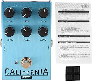 Efeitos de Guitarra Elétrica Pedal de Unidade Effector Guitarra Reverb Efeitos de Simulação de Distorção de Guitarra e Efeitos de Overdrive para Guitarristas (AN 32 Azul Claro)