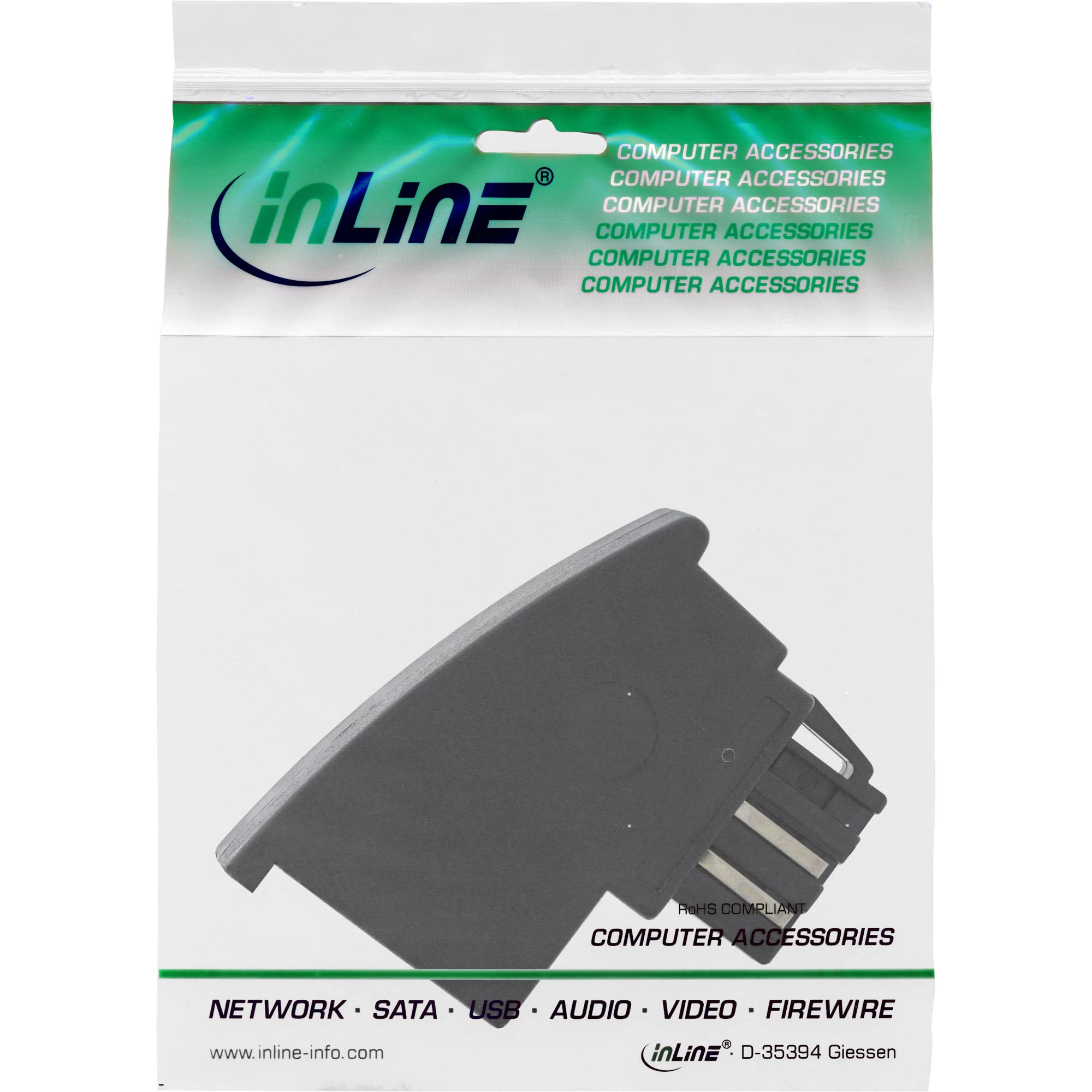 InLine 19841 Adaptateur tAE-n mâle RJ11 Femelle Noir